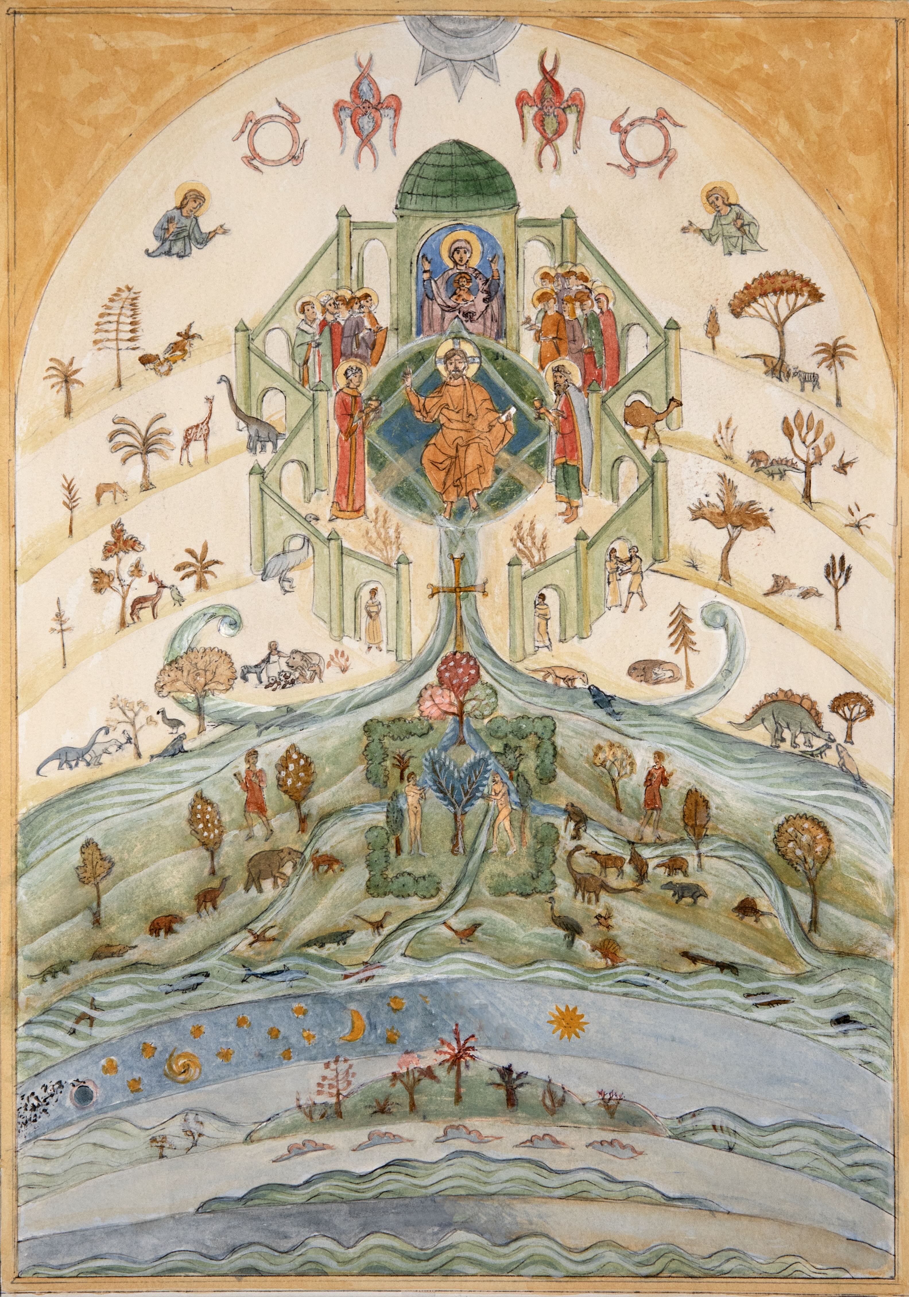 Bio Dept. Byzantine-style icon: "Creation"